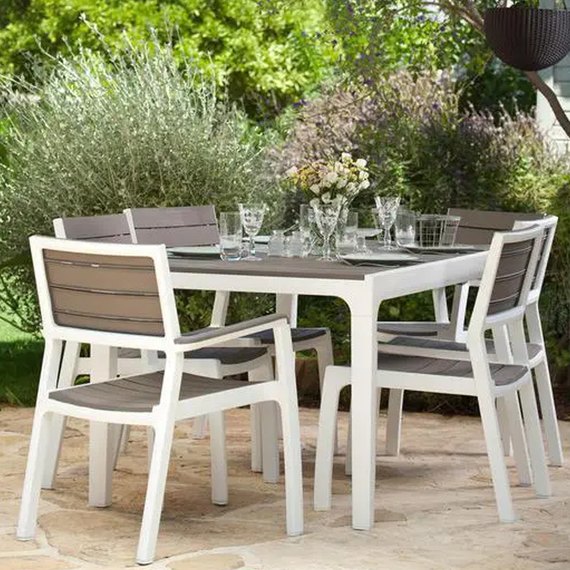 Стул садовый пластиковый Keter Harmony armchair бело-бежевый (7290106926431), Цвет: Бело-бежевый, изображение 3