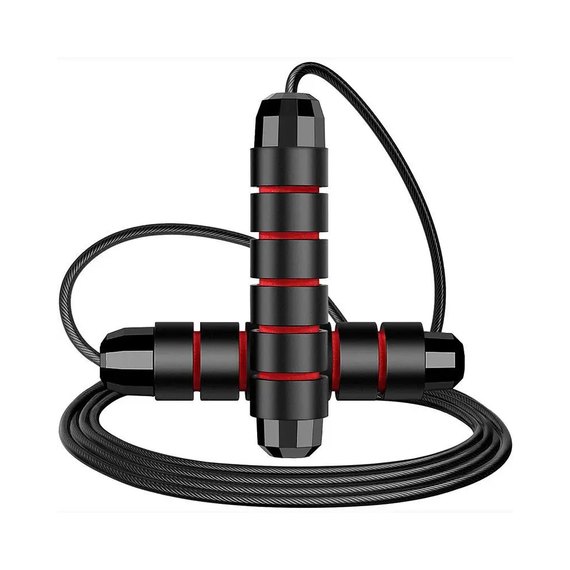 Скакалка скоростная PowerPlay 4210 черная (PP_4210_Black/Red), изображение 3