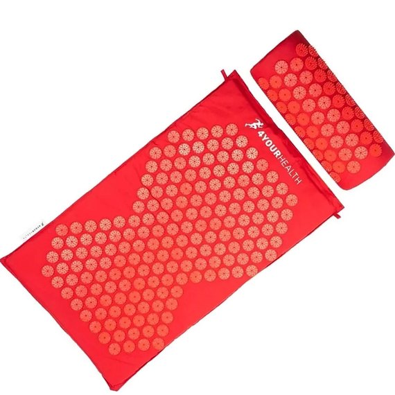 Коврик акупунктурный 4yourhealth Elite Line 1856 с подушкой красный 70*40см (4YH_1856_Red_70*40)