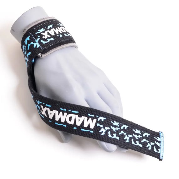 Лямки для тяги MadMax Camo Power Wrist Straps Camo/Light Blue (MFA-275-BLU-U), Цвет : Camo/Blue, изображение 2