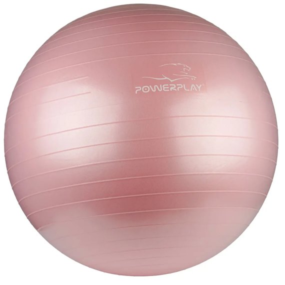 М'яч для фітнесу (фітбол) PowerPlay 4001 Ø65 cm Gymball Рожевий + насос(PP_4001_65_Pink), Колір: Рожевий, зображення 2