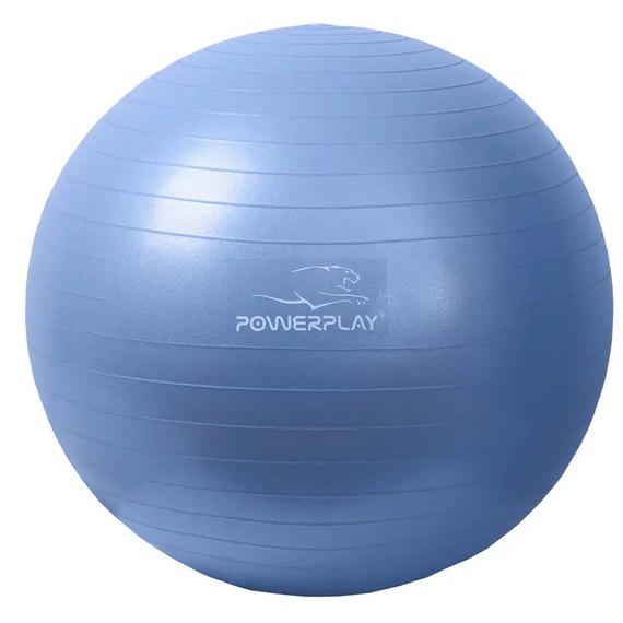 М'яч для фітнесу (фітбол) PowerPlay 4001 Ø65 cm Gymball Синій + насос (PP_4001_65_Blue), Колір: Синій, зображення 4