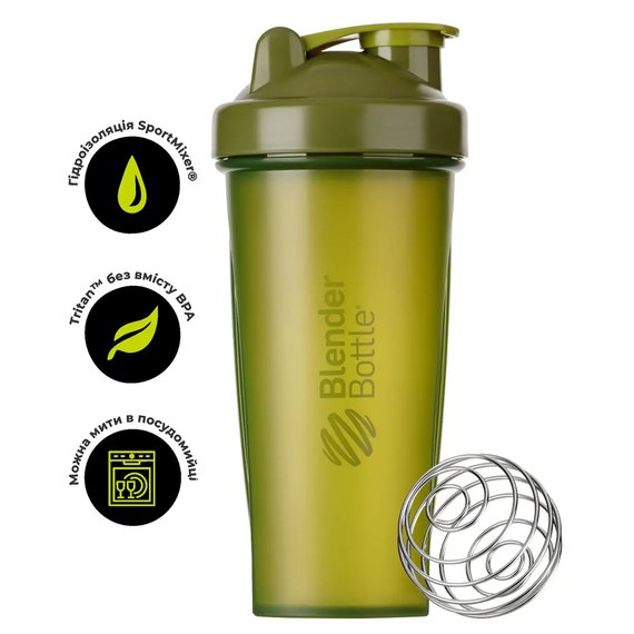 Шейкер спортивний BlenderBottle Original Classic 28oz/820ml Moss Green (Classic 28oz Moss), Колір: Moss Green, зображення 2