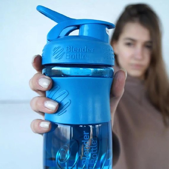 Шейкер спортивний BlenderBottle SportMixer 20oz/590ml Cyan (SM 20oz Cyan), зображення 4