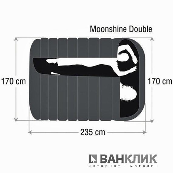 Спальный мешок Caribee Moonshine Double / 0°C Charcoal/Red 921808