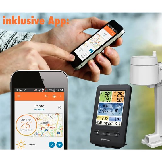 Метеостанция Bresser Weather Center 5-in-1 V WIFI Professional colour (7002585) 930104, изображение 2