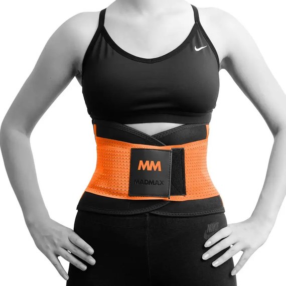 Пояс компрессионный MadMax MFA-277 Slimming belt Black/neon orange M (MFA-277-ORG_M), Размер: M, Цвет: Оранжевый, изображение 2