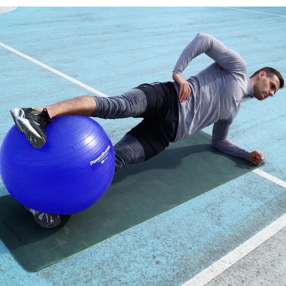 Мяч для фитнеса (фитбол) Power System PS-4012 Ø65 cm PRO Gymball Blue (PS-4012_65cm_Blue), изображение 2