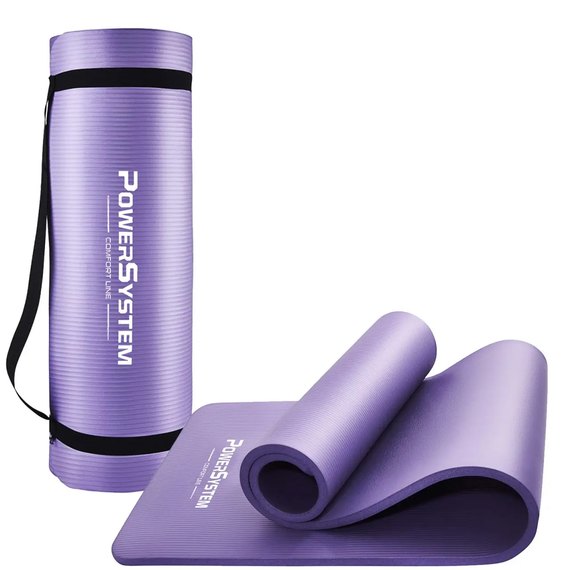 Килимок для йоги та фітнесу Power System PS-4017 NBR Fitness Yoga Mat Plus 180х61х1см фіолетовий (PS-4017_Purple), Колір: Фіолетовий