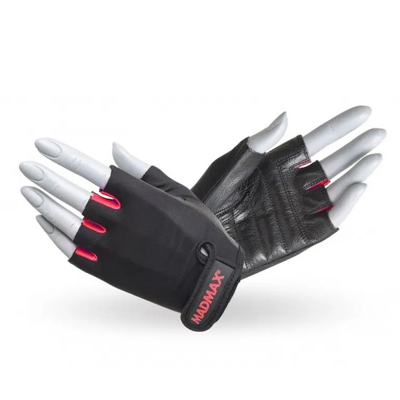Рукавички для фітнесу MadMax MFG-251 Rainbow Rubine Red XS (MFG-251-RED_XS), Розмір: XS, Колір: Чорний/Червоний