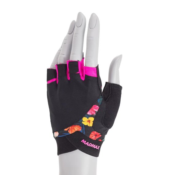 Рукавички для фітнесу MadMax MFG-770 Flower Power Gloves Black/Pink XS (MFG-770_XS), Розмір: XS, зображення 2