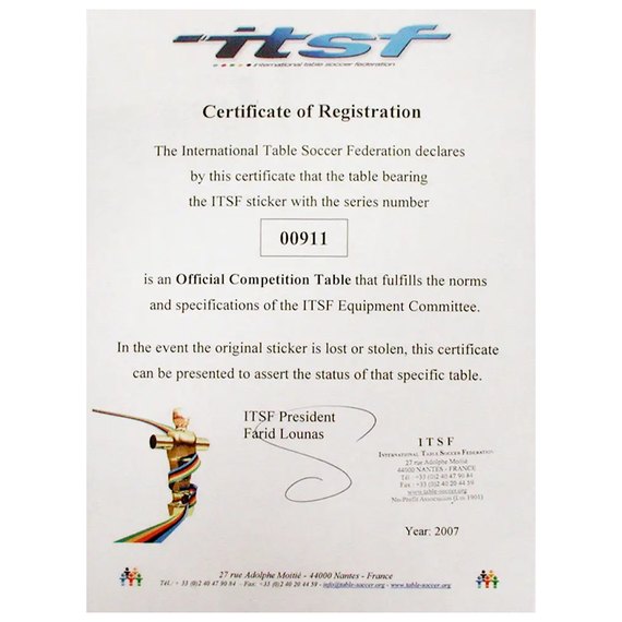 Настольный футбол Garlando Master Champion ITSF (MASTER) 929903, изображение 6