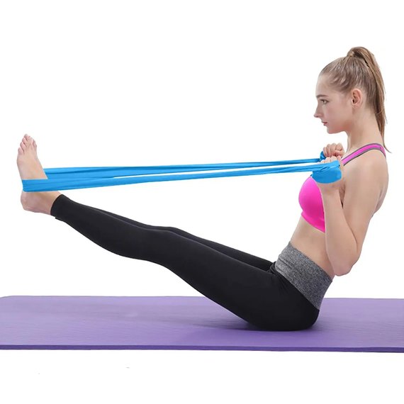 Еспандер-стрічка U-Powex Fitness band 0.4 мм (6.8 кг) Blue (UP_1007_Blue), Колір: Блакитний, Навантаження: 6.8 кг, зображення 2