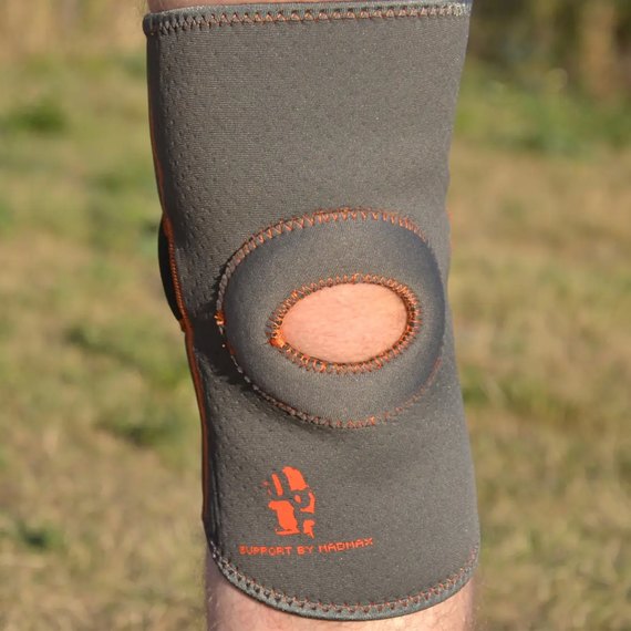 Наколенник MadMax MFA-297 Knee Support with Patella Stabilizer Dark Grey/Orange L (MFA-297_L), Размер: L, изображение 4