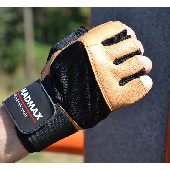 Рукавички для фітнесу MadMax MFG-269 Professional Brown L (MFG-269-NTB_L), Розмір: L, Колір: Коричневий, зображення 3