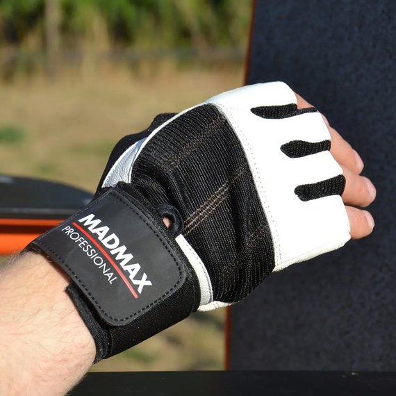 Перчатки для фитнеса MadMax MFG-269 Professional White M (MFG-269-White_M), Размер: M, Цвет: Белый, изображение 2