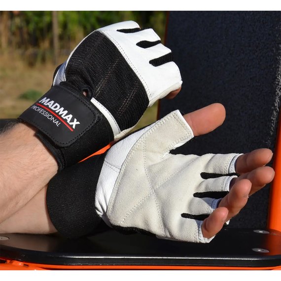 Перчатки для фитнеса MadMax MFG-269 Professional White M (MFG-269-White_M), Размер: M, Цвет: Белый, изображение 4