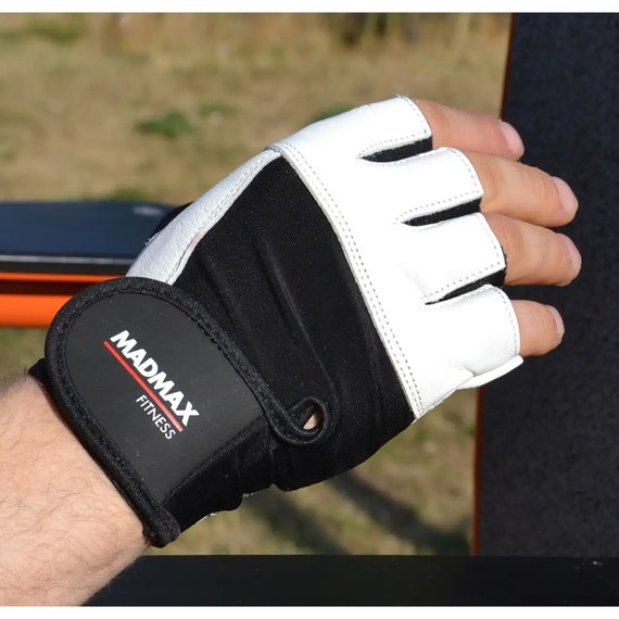 Перчатки для фитнеса MadMax MFG-444 Fitness White S (MFG-444-White_S), Размер: S, Цвет: Белый, изображение 2