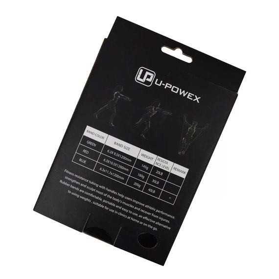 Трубчатый эспандер для фитнеса с ручками U-Powex Latex resistance tube 30LB Red 13.5 кг (UP_1001_30LB_Red), Цвет: Красный, Нагрузка: 13.5 кг, изображение 3