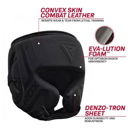Боксерський шолом RDX T15 Noir Cheek Protector Matte Black M (3376_403011), Розмір: M, зображення 5
