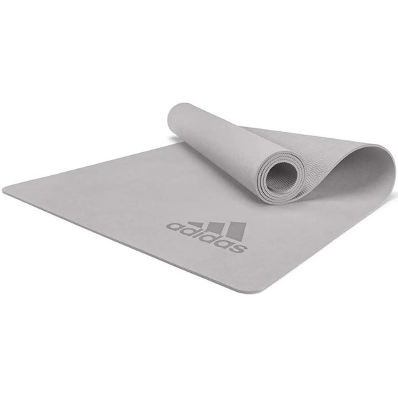 Коврик для йоги Adidas Premium Yoga Mat серый 176х61х0.5 см (ADYG-10300GR), Цвет : Светло-серый