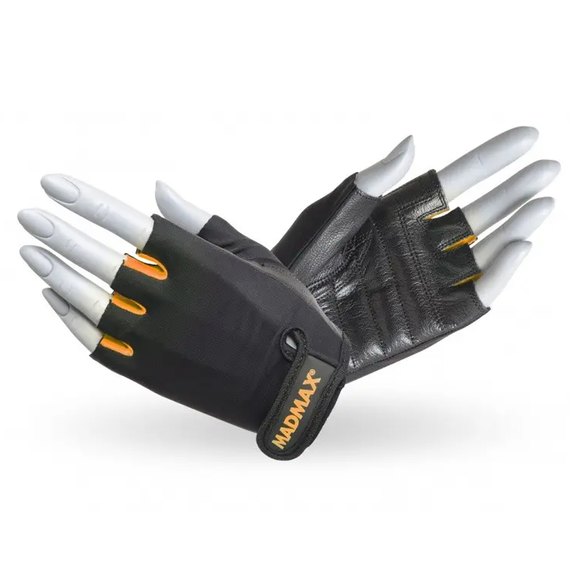 Перчатки для фитнеса MadMax MFG-251 Rainbow Orange L (MFG-251-ORG_L), Размер: L, Цвет: Черный/Оранжевый