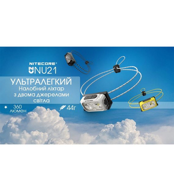 Налобний ліхтар Nitecore NU21 жовтий (6-1509_yellow), Колір: Жовтий, зображення 3
