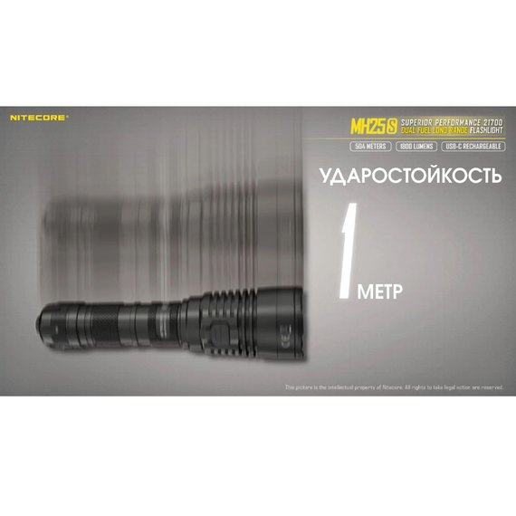 Тактический фонарь Nitecore MH25S (6-1014_S), изображение 9