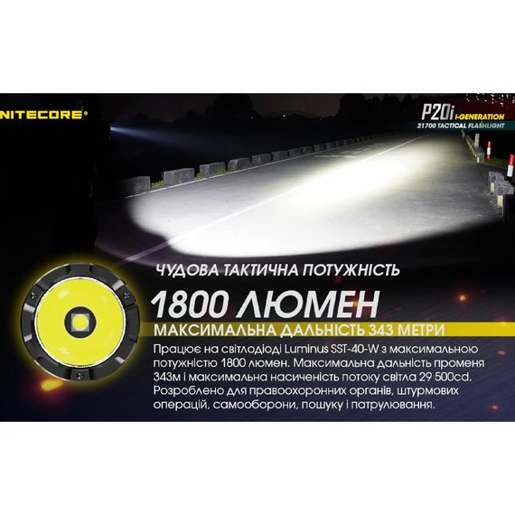 Тактический фонарь Nitecore P20i (6-1119_i), изображение 10