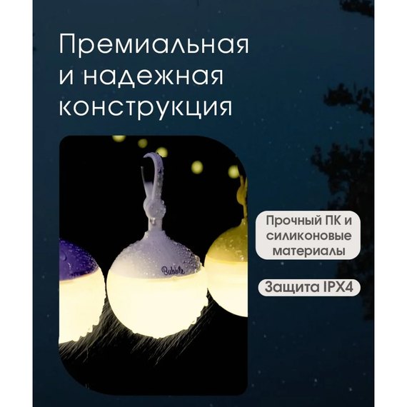 Кемпинговый фонарь Nitecore Bubble Languid Lavender (6-1511_l), Цвет: Фиолетовый, изображение 13