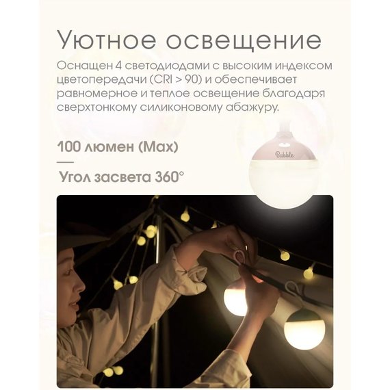 Кемпинговый фонарь Nitecore Bubble Misty Rose (6-1511_m), Цвет: Розовый, изображение 4