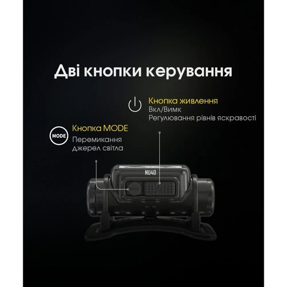 Налобний ліхтар Nitecore NU40 (6-1499), зображення 15