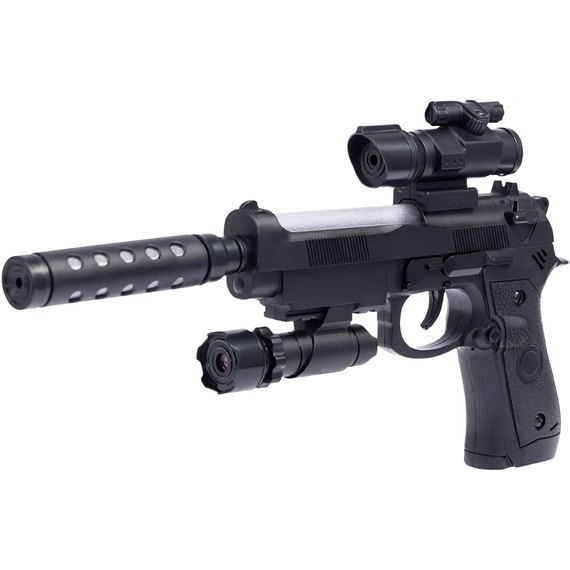 Игрушечный свето-звуковой пистолет ZIPP Toys Beretta 92FS Черный (813B)