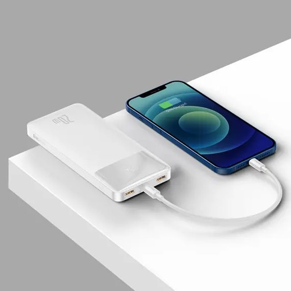 Повербанк Baseus Bipow Digital Display 10000 mAh 20W White (PPDML-L02), Цвет : Белый, изображение 6