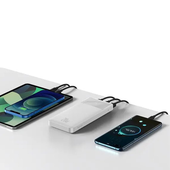 Повербанк Baseus Bipow Digital Display 10000 mAh 20W White (PPDML-L02), Цвет : Белый, изображение 7