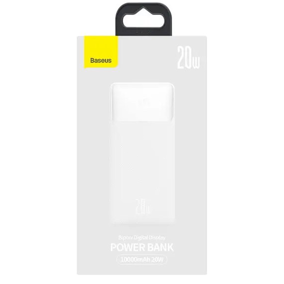 Повербанк Baseus Bipow Digital Display 10000 mAh 20W White (PPDML-L02), Цвет : Белый, изображение 9