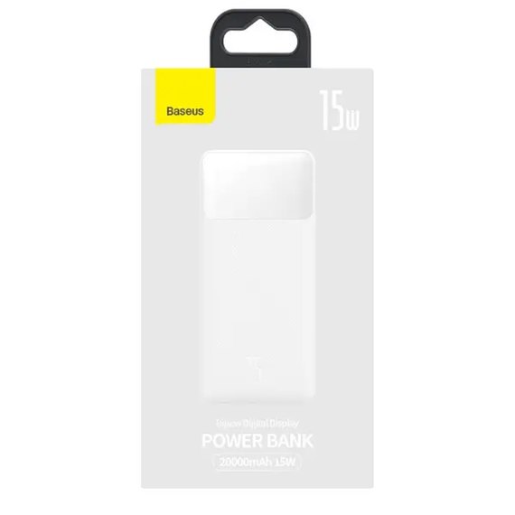 Повербанк Baseus Bipow Digital Display 20000 mAh 15W White (PPDML-J02), Цвет : Белый, изображение 10