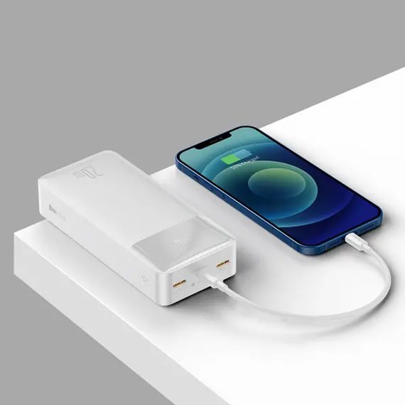Повербанк Baseus Bipow Digital Display 30000 mAh 20W White (PPDML-N02), зображення 6