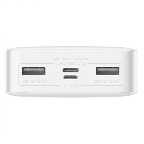 Повербанк Baseus Bipow Digital Display Overseas 20000 mAh 15W White (PPBD050102), Цвет : Белый, изображение 4