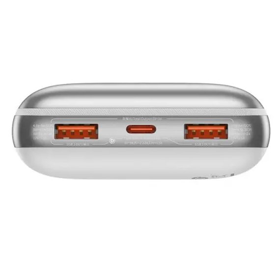 Повербанк Baseus Bipow Pro Digital Display Fast Charge 20000 mAh 22.5W White (PPBD030002), Цвет : Белый, изображение 4