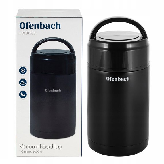 Термос пищевой Ofenbach 1000мл черный KM-101303, Объём: 1 л, изображение 4
