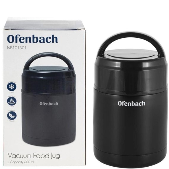 Термос пищевой Ofenbach 600мл черный KM-101301, изображение 5