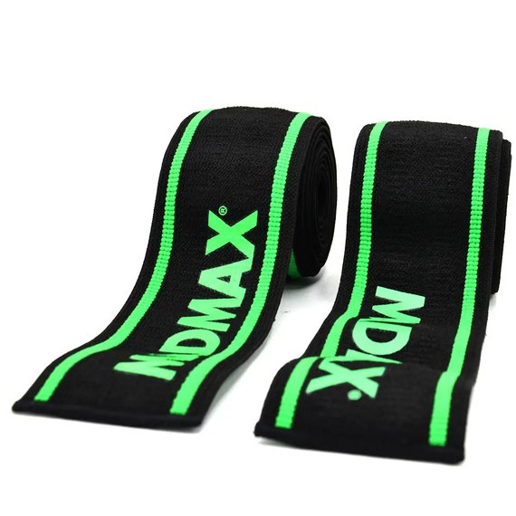 Бинты на колени MadMax MFA-299 Non slide & slip knee wraps 2.0m Black/Green (MFA-299-U), изображение 3
