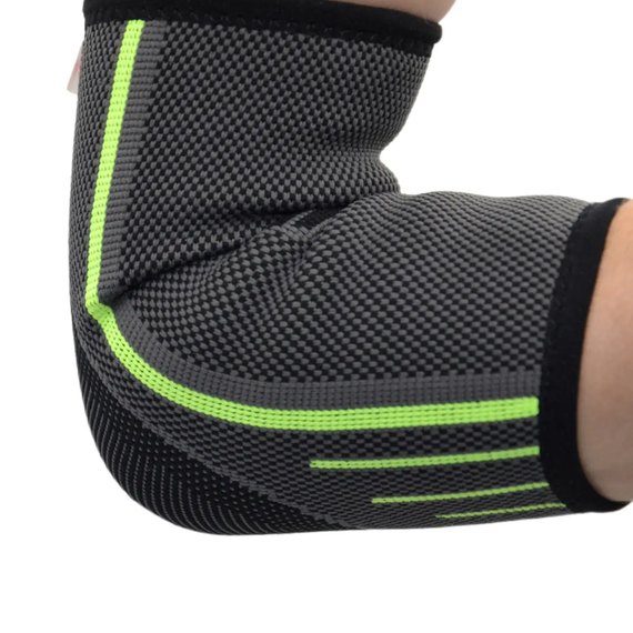 Компресійний наколінник MadMax MFA-283 3D Compressive elbow support Dark grey/Neon green L (MFA-283_L), Розмір: L, зображення 2