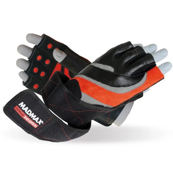 Перчатки для фитнеса MadMax MFG-568 Extreme 2nd edition Black/Red L (MFG-568_L), Размер: L, Цвет: Чёрный/Красный