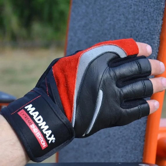 Перчатки для фитнеса MadMax MFG-568 Extreme 2nd edition Black/Red M (MFG-568_M), Размер: M, Цвет: Чёрный/Красный, изображение 2