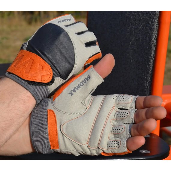 Перчатки для фитнеса MadMax MFG-850 Crazy Grey/Orange L (MFG-850_L), Размер: L, изображение 6