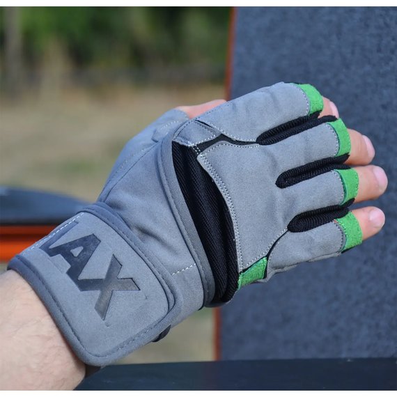 Перчатки для фитнеса MadMax MFG-860 Wild Grey/Green M (MFG-860_M), Размер: M, изображение 3