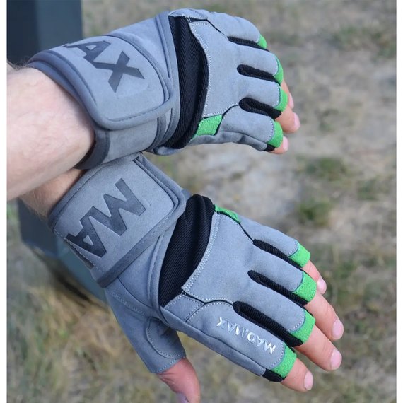 Перчатки для фитнеса MadMax MFG-860 Wild Grey/Green M (MFG-860_M), Размер: M, изображение 7