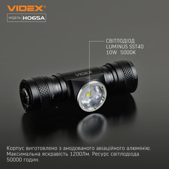 Налобний ліхтар  Videx VLF-H065A (26657), зображення 5
